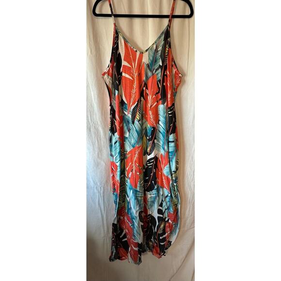 OURS Women's Summer Casual Floral Hawaiian Print Long Stretchy Size XXL - Picture 2 of 3